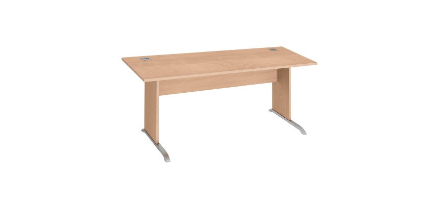 Bureau droit piètement bois L Excellens  - voile de fond droit