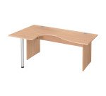 Bureau compact Excellens Bois L 180 cm retour à gauche plateau pied plein - voile de fond droit