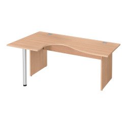 Mesa compacta patas madera recta Excellens con panel de fondo recto