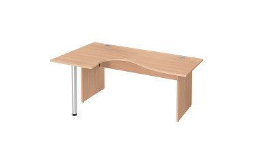 Compact desk with full wooden legs Excellens - straight modesty panel