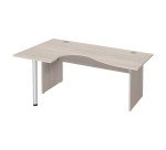 Bureau compact Excellens Bois L 180 cm retour à gauche plateau pied plein - voile de fond droit
