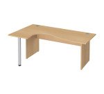 Bureau compact Excellens Bois L 180 cm retour à gauche plateau pied plein - voile de fond droit