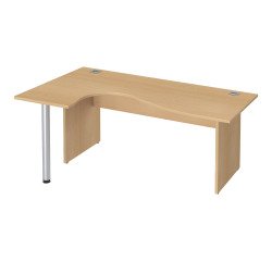 Compact bureau met volle houten zijkanten Excellens - rechte achterwand