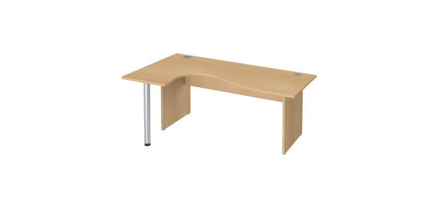 Bureau compact piètement plein bois Excellens - voile de fond droit