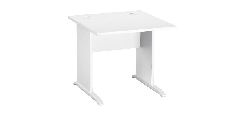Bureau droit Essens Bois L 80 cm plateau pied bois L - voile de fond droit