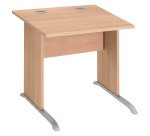 Right desk with wooden legs L Excellens - straight modesty panel
