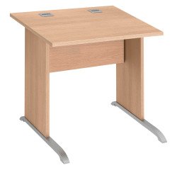 Bureau droit Essens Bois L 80 cm plateau pied bois L - voile de fond droit