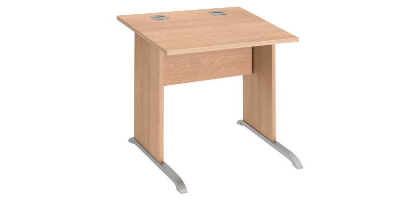 Bureau droit Essens Bois L 80 cm plateau pied bois L - voile de fond droit