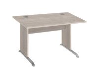 Schreibtisch Excellens Holz B 120 cm Tischplatte Eiche grau Beinholz Eiche grau - gerader Rückenschutz