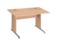 Office desking Excellens Wood W 120 cm light oak top wood W light oak leg - straight modesty panel