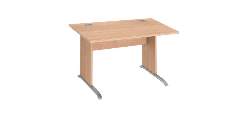 Bureau droit piètement bois L Excellens  - voile de fond droit