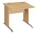 Rechter Schreibtisch mit Holzgestell L Excellens - gerade Sichtblende