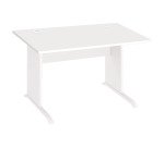 Right desk with wooden legs L Excellens - straight modesty panel