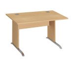 Bureau droit Essens Bois L 120 cm plateau pied bois L - voile de fond droit