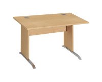 Bureau droit Excellens Bois L 120 cm plateau hêtre pied bois L hêtre - voile de fond droit