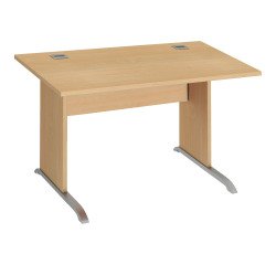 Bureau droit Essens Bois L 120 cm plateau pied bois L - voile de fond droit