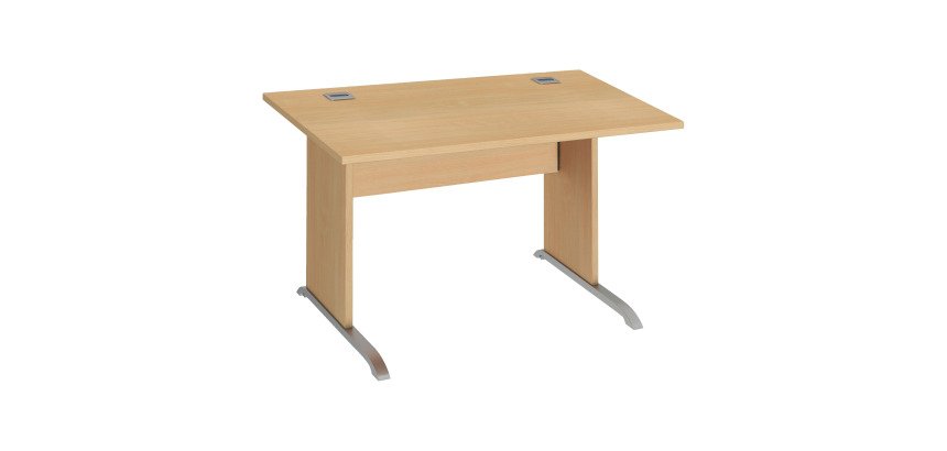 Bureau droit Essens Bois L 120 cm plateau pied bois L - voile de fond droit