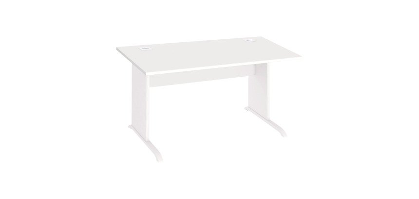 Rechte werkpost Excellens Hout L 140 cm bovenblad L-vormige houten poot - rechte beenafscherming