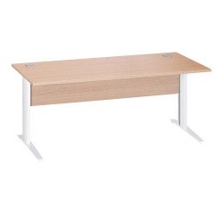 Mesa recta patas metal en "L" Excellens con panel de fondo recto