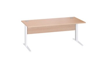 Mesa recta patas metal en "L" Excellens con panel de fondo recto