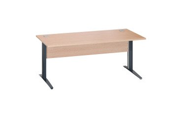 Mesa recta patas metal en "L" Excellens con panel de fondo recto