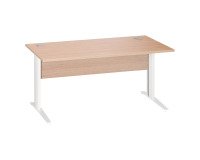 Excellens Metal Straight Desk L 160 cm Top + Modesty Panel Light Oak Wood Straight - Metal Leg L