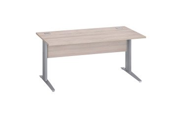 Excellens Metal Right Desk L 160 cm Top + Modesty Panel Wood Right Grey Oak - Metal Leg L