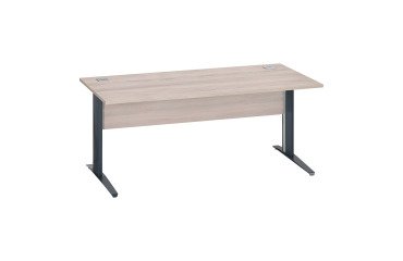Excellens Metal Straight Desk L 180 cm Top + Modesty Panel Gray Oak Straight Wood - Metal Leg L
