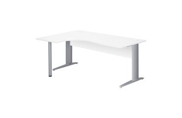 Mesa compacta patas metal en "L" Excellens con panel de fondo recto