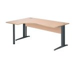 Mesa compacta patas metal en "L" Excellens con panel de fondo recto