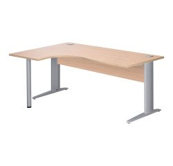 Mesa compacta patas metal en "L" Excellens con panel de fondo recto