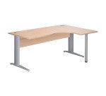 Mesa compacta patas metal en "L" Excellens con panel de fondo recto