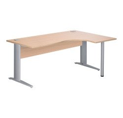 Mesa compacta patas metal en "L" Excellens con panel de fondo recto