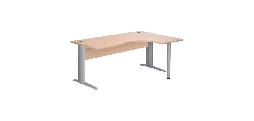 Mesa compacta patas metal en "L" Excellens con panel de fondo recto