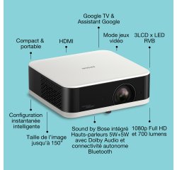 Epson V11HB72040 vidéo-projecteur Projecteur à focale standard 700 ANSI lumens 3LCD 1080p (1920x1080) Noir, Blanc