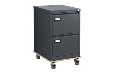 Pack file organizer for hanging folders Pro C. in metal - single unit 2 drawers + beige wheeled base