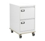 Pack file organizer for hanging folders Pro C. in metal - single unit 2 drawers + beige wheeled base