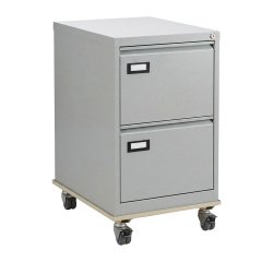 Pack Aktenschrank für Hängemappen Pro C. aus Metall, einteilig 2 Schubladen + Rolluntersatz beige