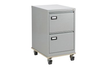 Pack Aktenschrank für Hängemappen Pro C. aus Metall, einteilig 2 Schubladen + Rolluntersatz beige