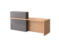 Right reception desk Well W 240 x D 85 cm with LED lighting