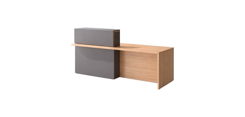 Banque d'accueil droite Well L 240 x P 85 cm avec éclairage LED