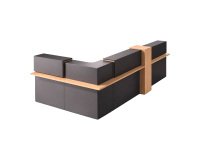 Empfangstheke in L-Form 367 x 165 cm Well mit Stauraum und LED-Beleuchtung