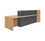 Banque d'accueil droite L 322 cm avec rangements et lumière LED - Zoom