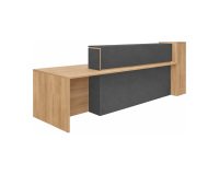 Banque d'accueil droite L 322 x P 85 cm avec rangement et lumière LED Well