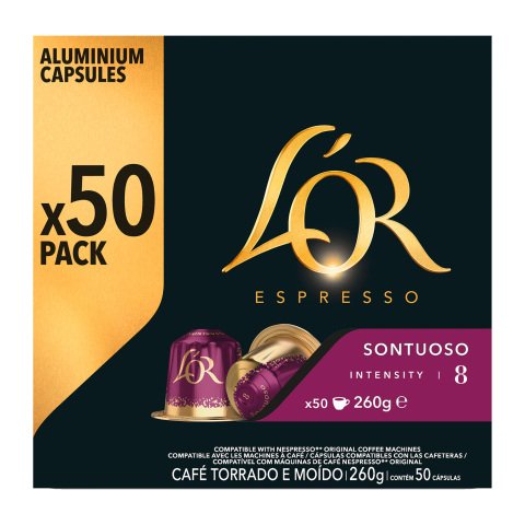 Cápsulas de café L'Or Sontuoso - caja de 50