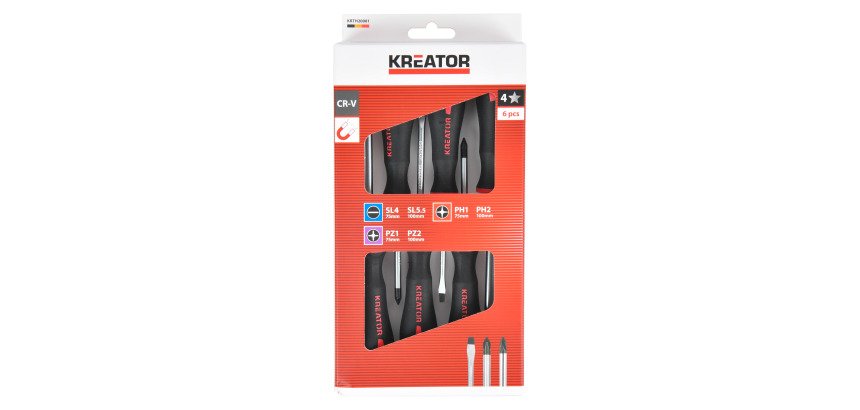 Destornilladores Kreator SL/PH/PZ - Juego de 6