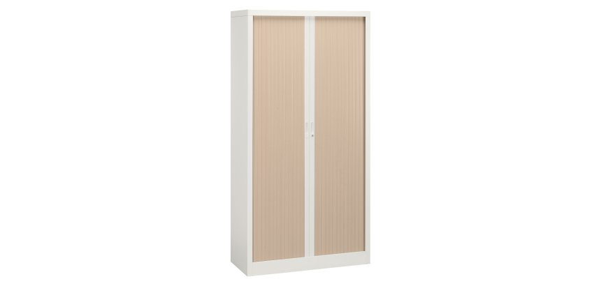 Armoire métal à rideaux  Union G. H 198 x L 100 x P 45 cm corps blanc RAL 9003