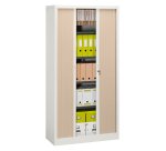 Armoire métal à rideaux  Union G. H 198 x L 100 x P 45 cm corps blanc RAL 9003