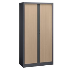Armoire métal à rideaux  Union G. H 198 x L 100 x P 45 cm corps anthracite RAL 7016