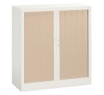 Armoire métal à rideaux  Union G. H 100 x L 100 x P 45 cm corps blanc RAL 9003